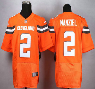 Nike Cleveland Browns #2 Johnny Manziel 2015 Orange Elite Jersey