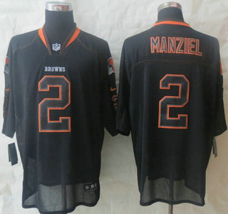 Nike Cleveland Browns #2 Johnny Manziel Lights Out Black Elite Jersey