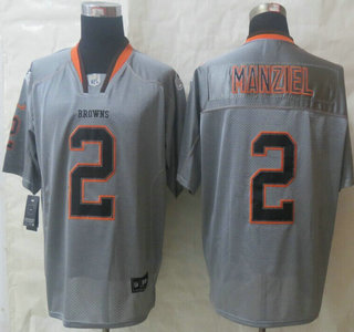 Nike Cleveland Browns #2 Johnny Manziel Lights Out Grey Elite Jersey