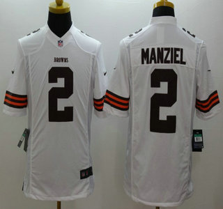 Nike Cleveland Browns #2 Johnny Manziel White Limited Jersey
