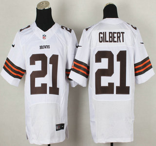 Nike Cleveland Browns #21 Justin Gilbert White Elite Jersey