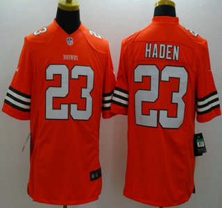 Nike Cleveland Browns #23 Joe Haden Orange Limited Jersey