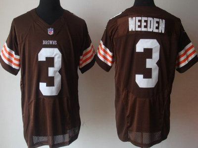 Cleveland Browns 3 Brandon Weeden Brown 2012 Nike NFL Elite Jerseys 