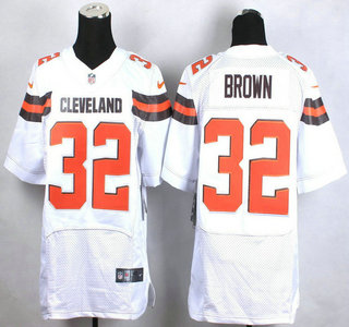 Nike Cleveland Browns #32 Jim Brown 2015 White Elite Jersey