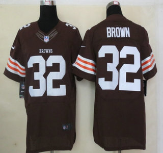 Nike Cleveland Browns #32 Jim Brown Brown Elite Jersey