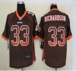 Nike Cleveland Browns #33 Trent Richardson Drift Fashion Brown Elite Jersey