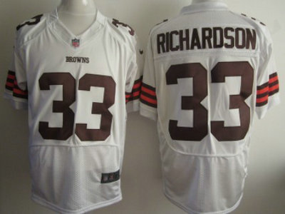 Nike Cleveland Browns 33 Trent Richardson White 2012 Nike NFL Elite Jersey