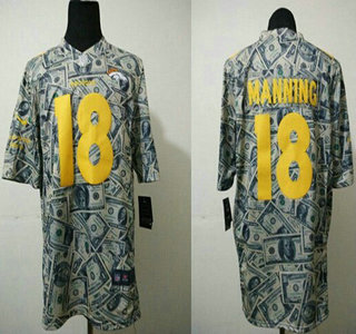 Nike Denver Broncos #18 Peyton Manning Dollars Fashion Elite Jersey