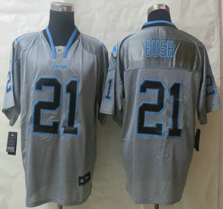Nike Detroit Lions #21 Reggie Bush Lights Out Grey Elite Jersey