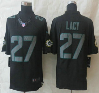 Nike Green Bay Packers #27 Eddie Lacy Impact Limited Black Jersey