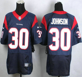 Nike Houston Texans #30 Kevin Johnson Blue Elite Jersey