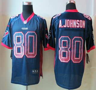 Nike Houston Texans #80 Andre Johnson Drift Fashion Blue Elite Jerseys
