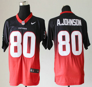Nike Houston Texans #80 Andre Johnson Drift Fashion II Blue With Red 2013 Elite Jersey