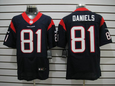 Nike Houston Texans 81 Owen Daniels Blue Elite Jersey