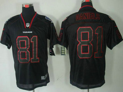 Nike Houston Texans 81 Owen Daniels Lights Out Black Jerseys