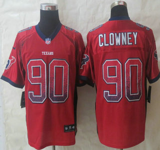 Nike Houston Texans #90 Jadeveon Clowney Red Elite Drift Fashion Jersey