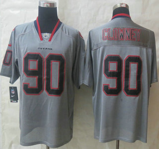 Nike Houston Texans #90 Jadeveon Clowney Lights Out Grey Elite Jersey