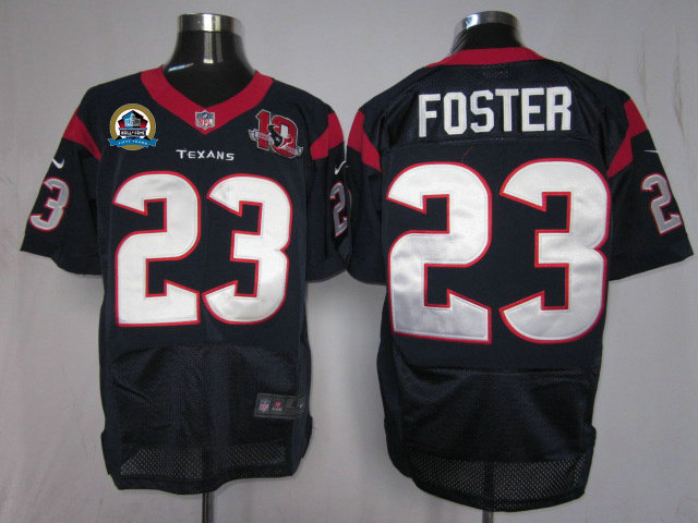 Nike Houston Texans 23 Arian Foster Blue Hall of Fame's 50TH Patch Elite Jersey