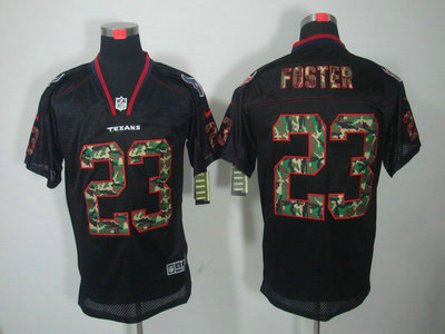 Nike Houston Texans 23 Arian Foster Camo Fashion Black Elite Jersey