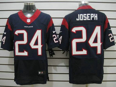 Nike Houston Texans 24 Johnathan Joseph Blue Elite Jerseys