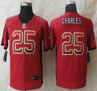Nike Kansas City Chiefs #25 Jamaal Charles Drift Fashion Red Elite Kids Jersey