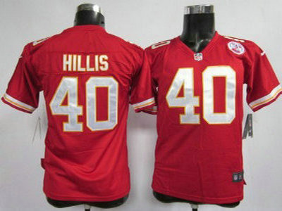 Nike Kansas City Chiefs 40 Peyton Hillis Red Game Kids Jersey