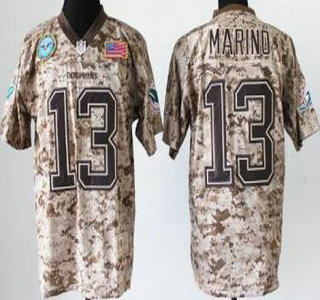Nike Miami Dolphins #13 Dan Marino Salute to Service Digital Camo Elite Jersey