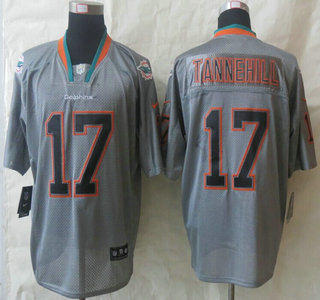 Nike Miami Dolphins #17 Ryan Tannehill 2013 New Style Lights Out Grey Elite Jersey