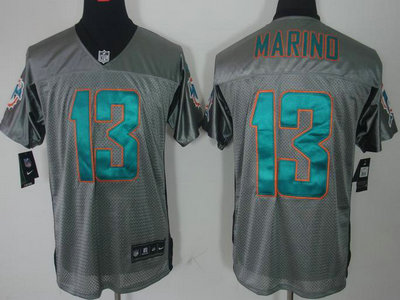 Nike Miami Dolphins 13 Dan Marino Grey Shadow NFL Jerseys