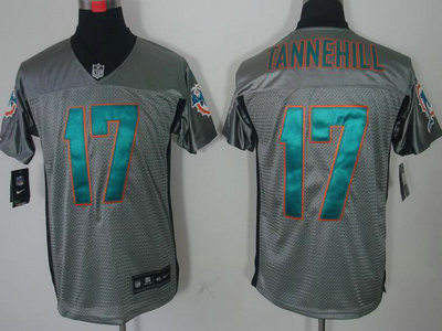 Nike Miami Dolphins 17 Ryan Tannehill Grey Shadow NFL Jerseys