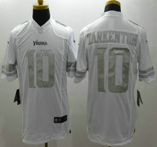 Nike Minnesota Vikings #10 Fran Tarkenton Platinum White Limited Jersey