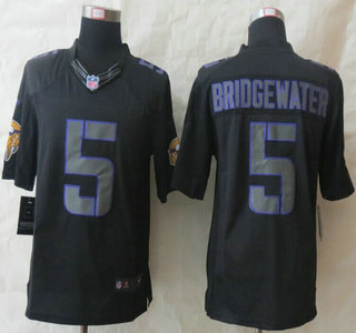 Nike Minnesota Vikings #5 Teddy Bridgewater Impact Limited Black Jersey