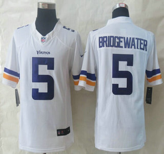 Nike Minnesota Vikings #5 Teddy Bridgewater White Limited Jersey