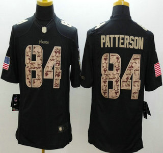 Nike Minnesota Vikings #84 Cordarrelle Patterson Salute to Service Black Limited Jersey