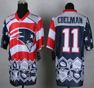 Nike New England Patriots #11 Julian Edelman 2015 Noble Fashion Elite Jersey