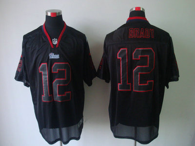 Nike New England Patriots 12 Tom Brady Lights Out Black 2012 Nike NFL Elite Jersey