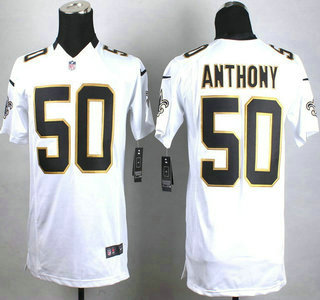 Nike New Orleans Saints #50 Stephone Anthony White Game Kids Jersey