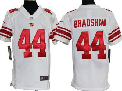 Nike New York Giants 44 Ahmad Bradshaw White Game Kids Jersey