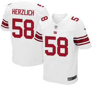 Nike New York Giants #58 Mark Herzlich White Elite Jersey