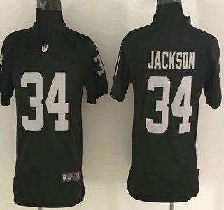 Nike Oakland Raiders #34 Bo Jackson Black Game Kids Jersey