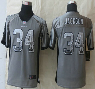 Nike Oakland Raiders #34 Bo Jackson Drift Fashion Grey Elite Kids Jersey
