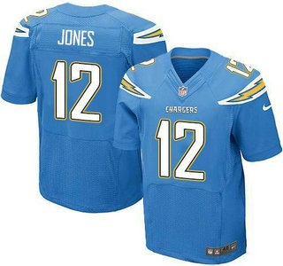 Nike San Diego Chargers #12 Jacoby Jones 2013 Light Blue Elite Jersey