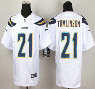 Nike San Diego Chargers #21 LaDainian Tomlinson White Elite Jersey