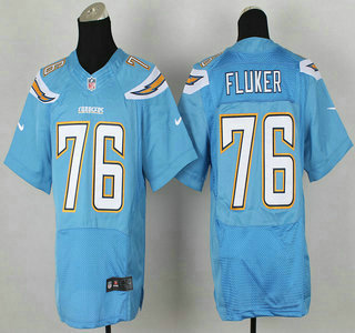 Nike San Diego Chargers #76 D. J. Fluker 2013 Light Blue Elite Jersey