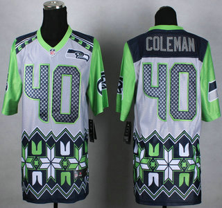 Nike Seattle Seahawks #40 Derrick Coleman 2015 Noble Fashion Elite Jersey