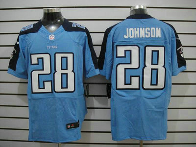 Nike Tennessee Titans 28 Chris Johnson Light Blue 2012 Nike NFL Elite Jersey