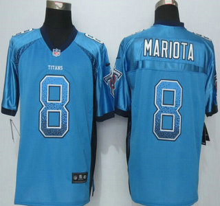 Nike Tennessee Titans #8 Marcus Mariota Drift Fashion Blue Elite Jersey