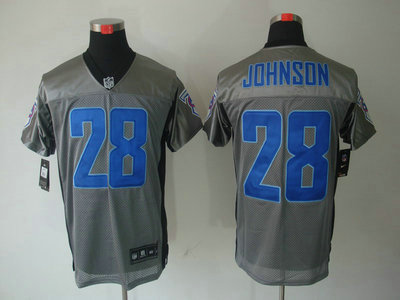 Nike Tennessee Titans 28 Chris Johnson Gray Elite Jersey