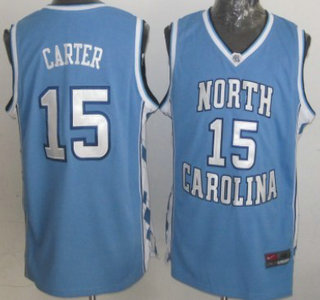 North Carolina Tar Heels #15 Vince Carter Light Blue Authentic Jersey