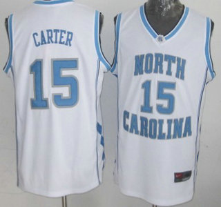 North Carolina Tar Heels #15 Vince Carter White Authentic Jersey